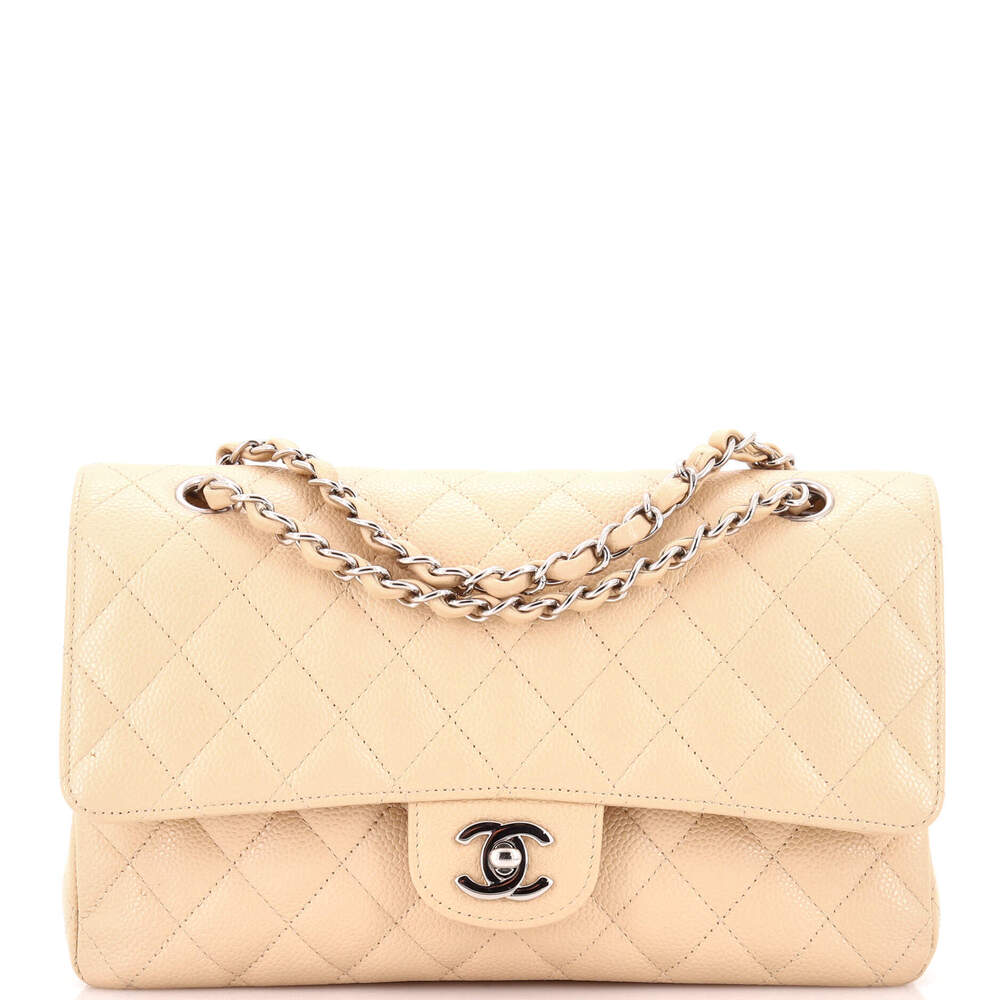 Chanel Medium Classic Double Flap Bag Quilted Caviar